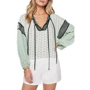 Women's Jessie Mixed Print Long Sleeve Blouse | Size S